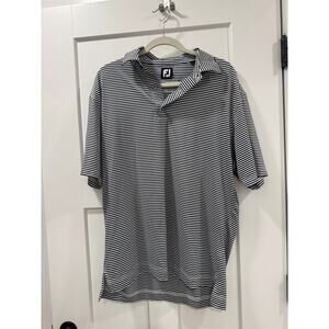 FootJoy FJ navy and white stripe Golf Polo size L
